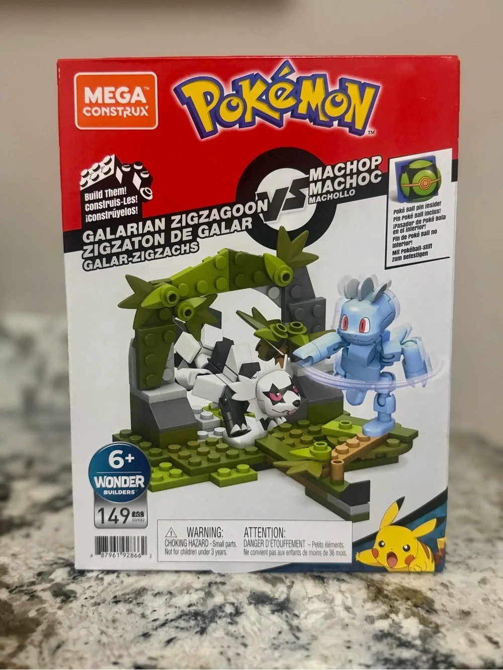 MEGA Construx Pokémon Galarian Zigzagoon vs Machop Building Set 149pc GVK82